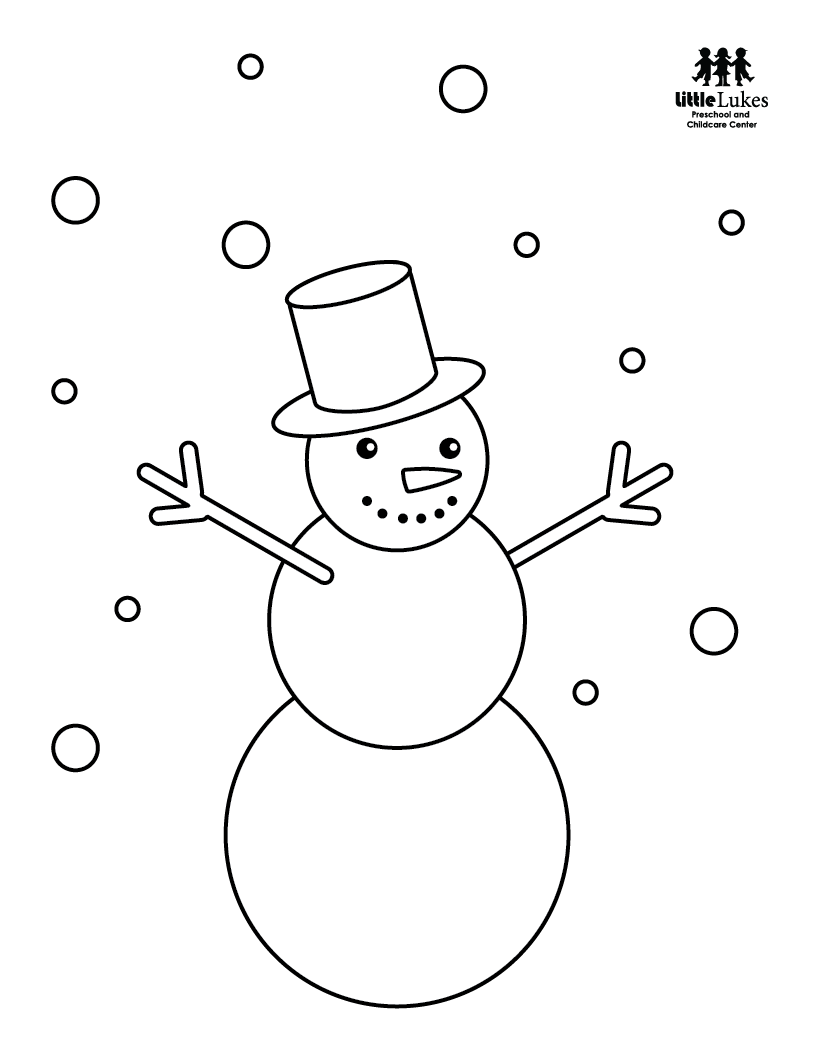 Download FREE Winter Coloring Pages | Little Lukes Preschool and ...